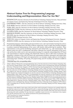 Abstract Syntax Tree for Programming Language Understanding and
  Representation: How Far Are We?