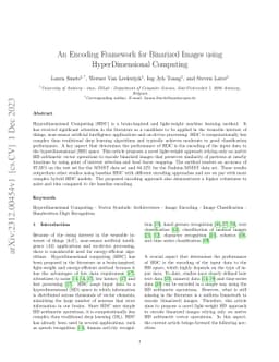 An Encoding Framework for Binarized Images using HyperDimensional
  Computing