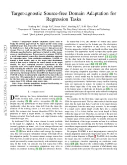 Target-agnostic Source-free Domain Adaptation for Regression Tasks