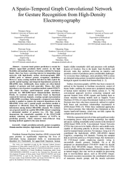 A Spatio-Temporal Graph Convolutional Network for Gesture Recognition
  from High-Density Electromyography