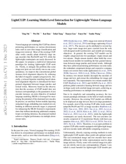 LightCLIP: Learning Multi-Level Interaction for Lightweight
  Vision-Language Models