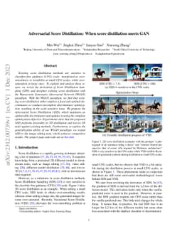 Adversarial Score Distillation: When score distillation meets GAN