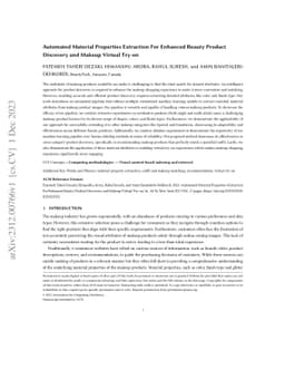 Automated Material Properties Extraction For Enhanced Beauty Product
  Discovery and Makeup Virtual Try-on