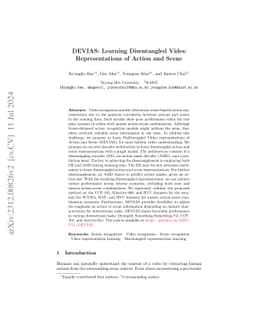 DEVIAS: Learning Disentangled Video Representations of Action and Scene
  for Holistic Video Understanding
