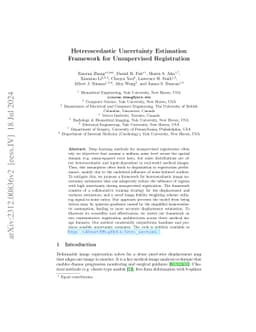 Heteroscedastic Uncertainty Estimation Framework for Unsupervised
  Registration