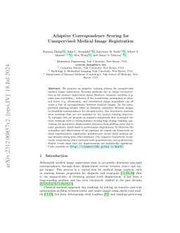 Adaptive Correspondence Scoring for Unsupervised Medical Image
  Registration