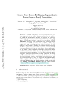 Sparse Beats Dense: Rethinking Supervision in Radar-Camera Depth
  Completion