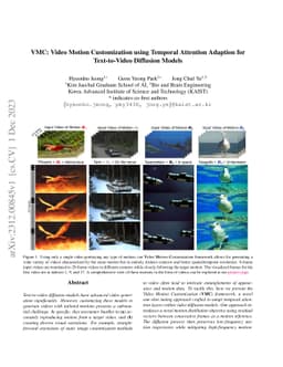 VMC: Video Motion Customization using Temporal Attention Adaption for
  Text-to-Video Diffusion Models