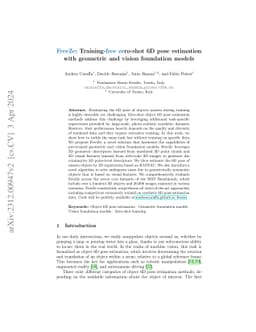 FreeZe: Training-free zero-shot 6D pose estimation with geometric and vision foundation models