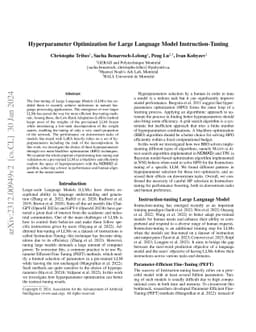 Hyperparameter Optimization for Large Language Model Instruction-Tuning