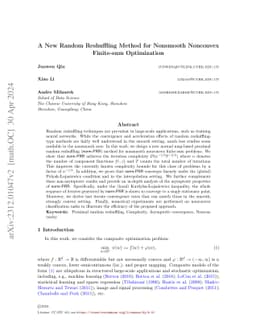 A New Random Reshuffling Method for Nonsmooth Nonconvex Finite-sum
  Optimization