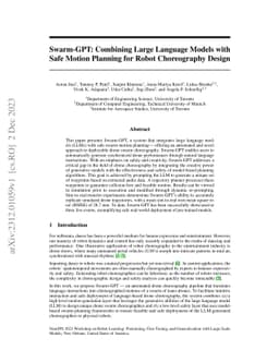 Swarm-GPT: Combining Large Language Models with Safe Motion Planning for
  Robot Choreography Design
