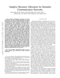 Adaptive Resource Allocation for Semantic Communication Networks