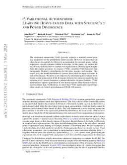 $t^3$-Variational Autoencoder: Learning Heavy-tailed Data with Student's
  t and Power Divergence