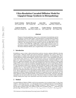 Ultra-Resolution Cascaded Diffusion Model for Gigapixel Image Synthesis
  in Histopathology