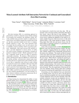 Meta-Learned Attribute Self-Interaction Network for Continual and
  Generalized Zero-Shot Learning