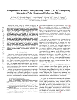 Comprehensive Robotic Cholecystectomy Dataset (CRCD): Integrating
  Kinematics, Pedal Signals, and Endoscopic Videos