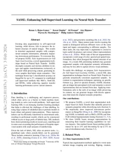 SASSL: Enhancing Self-Supervised Learning via Neural Style Transfer