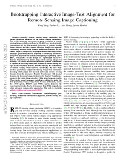 Bootstrapping Interactive Image-Text Alignment for Remote Sensing Image
  Captioning