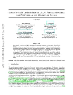 Mixed-Integer Optimisation of Graph Neural Networks for Computer-Aided
  Molecular Design
