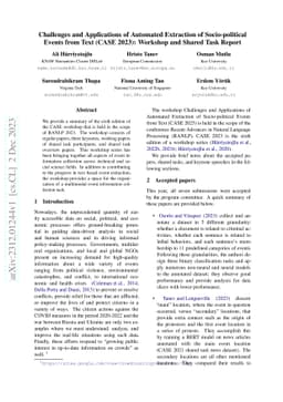 Challenges and Applications of Automated Extraction of Socio-political
  Events from Text (CASE 2023): Workshop and Shared Task Report