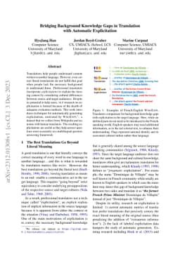 Bridging Background Knowledge Gaps in Translation with Automatic
  Explicitation