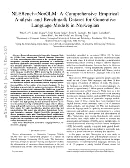 NLEBench+NorGLM: A Comprehensive Empirical Analysis and Benchmark
  Dataset for Generative Language Models in Norwegian