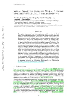 Visual Prompting Upgrades Neural Network Sparsification: A Data-Model
  Perspective