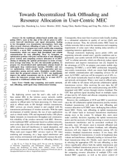 Towards Decentralized Task Offloading and Resource Allocation in
  User-Centric Mobile Edge Computing