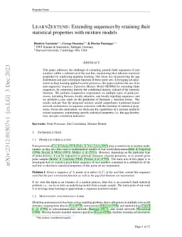 Learn2Extend: Extending sequences by retaining their statistical
  properties with mixture models