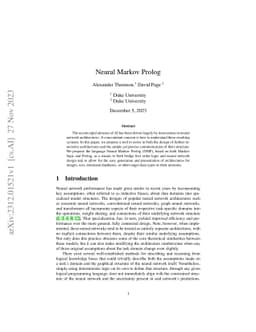 Neural Markov Prolog