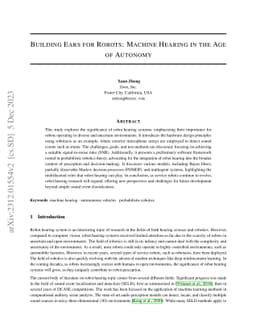 Building Ears for Robots: Machine Hearing in the Age of Autonomy