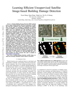 Learning Efficient Unsupervised Satellite Image-based Building Damage
  Detection