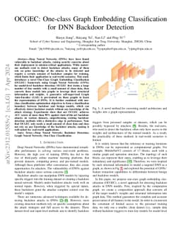 OCGEC: One-class Graph Embedding Classification for DNN Backdoor
  Detection