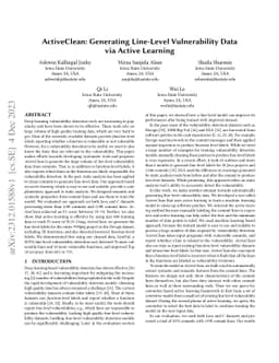 ActiveClean: Generating Line-Level Vulnerability Data via Active
  Learning