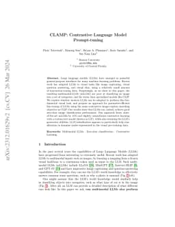 CLAMP: Contrastive LAnguage Model Prompt-tuning