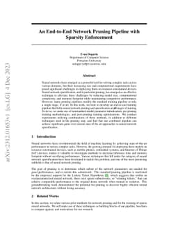 An End-to-End Network Pruning Pipeline with Sparsity Enforcement