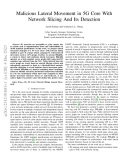 Malicious Lateral Movement in 5G Core With Network Slicing And Its
  Detection
