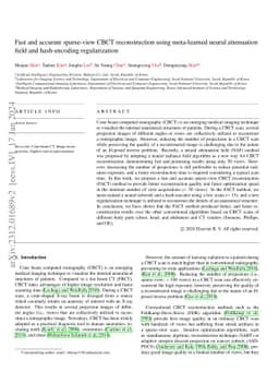 Fast and accurate sparse-view CBCT reconstruction using meta-learned
  neural attenuation field and hash-encoding regularization