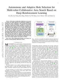 Autonomous and Adaptive Role Selection for Multi-robot Collaborative
  Area Search Based on Deep Reinforcement Learning
