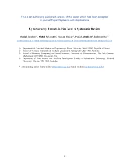 Cybersecurity threats in FinTech: A systematic review