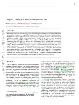 Long-Tail Learning with Rebalanced Contrastive Loss