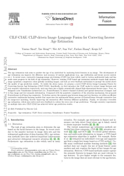CILF-CIAE: CLIP-driven Image-Language Fusion for Correcting Inverse Age
  Estimation