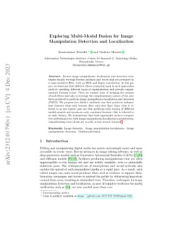 Exploring Multi-Modal Fusion for Image Manipulation Detection and
  Localization