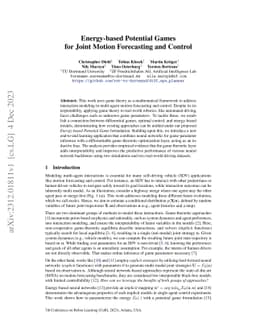 Energy-based Potential Games for Joint Motion Forecasting and Control
