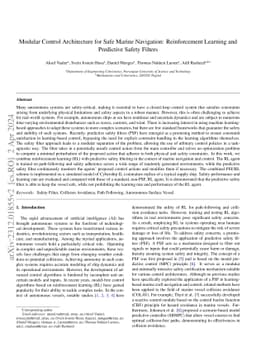 Modular Control Architecture for Safe Marine Navigation: Reinforcement
  Learning and Predictive Safety Filters