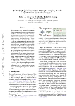 Evaluating Dependencies in Fact Editing for Language Models: Specificity
  and Implication Awareness
