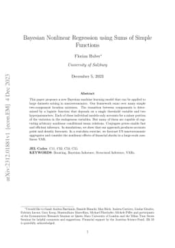 Bayesian Nonlinear Regression using Sums of Simple Functions