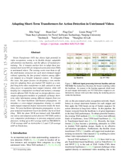 Adapting Short-Term Transformers for Action Detection in Untrimmed
  Videos