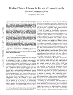 Kirchhoff Meets Johnson: In Pursuit of Unconditionally Secure
  Communication
